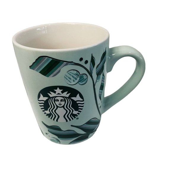 Starbucks 2021 Coffee Mug Cup Mint Green Holiday Collectible Decorative Rare - Picture 6 of 10